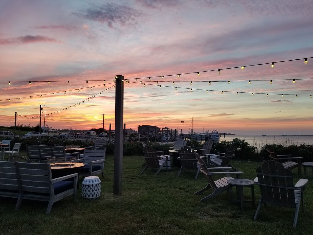 Sunset view on our back lawn