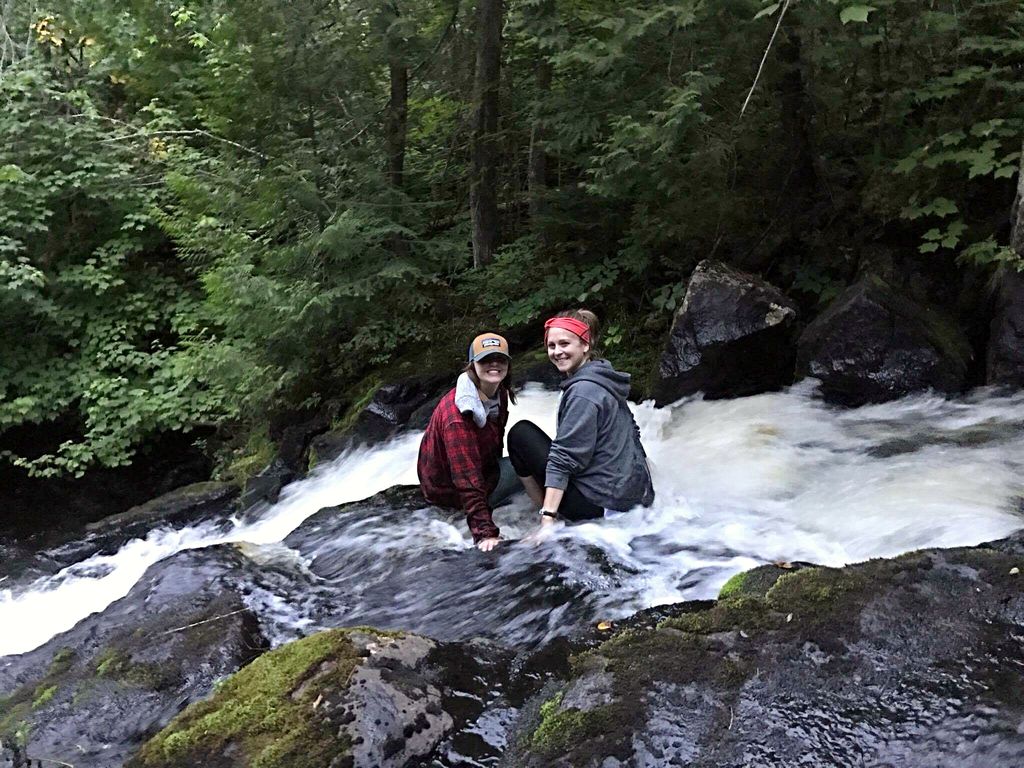Bearskin staff members visiting Crocodile Falls for the first time in spring