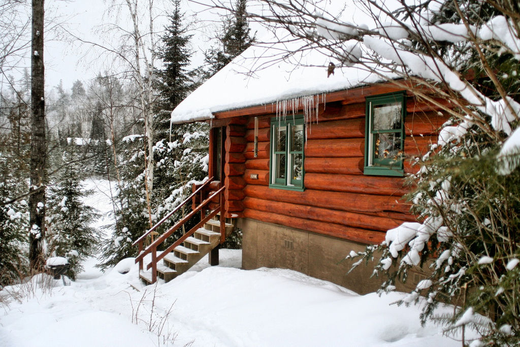 A Bearskin cabin in winter
