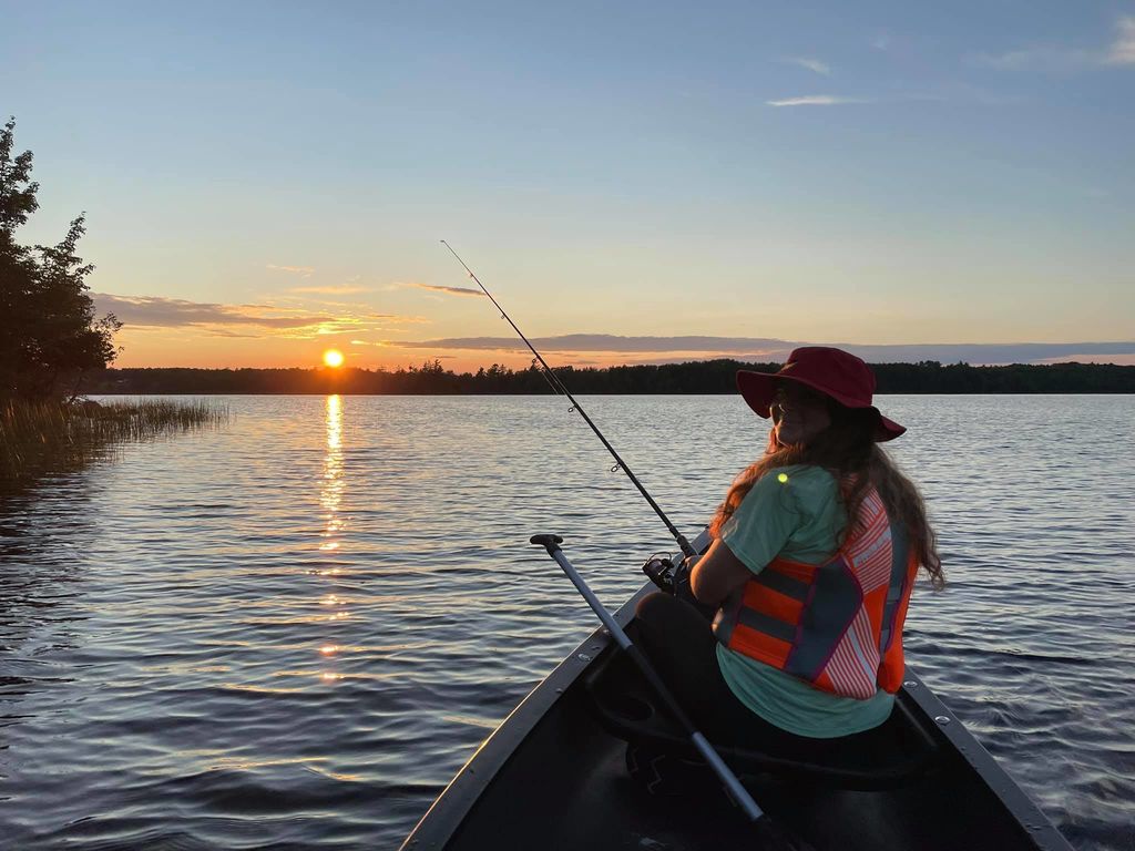 Fishing off a canoe, what could be more fun!?