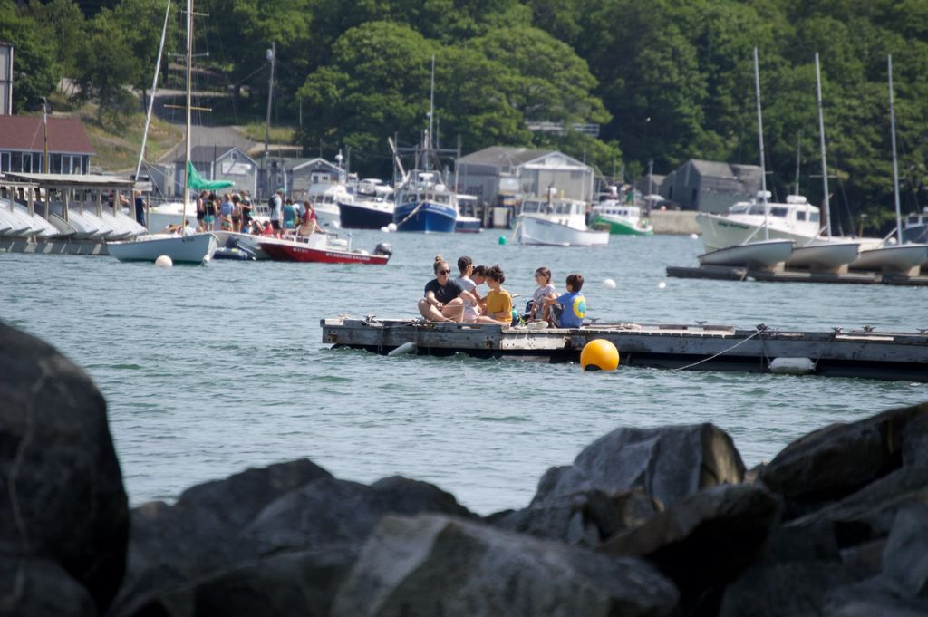 Crabbing on the dock on Tenants Harbor