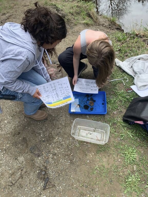 Educator leading a pond study exercise