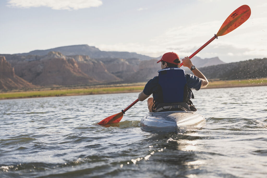 Outdoor Adventure staff lead guests on waterfront activites.