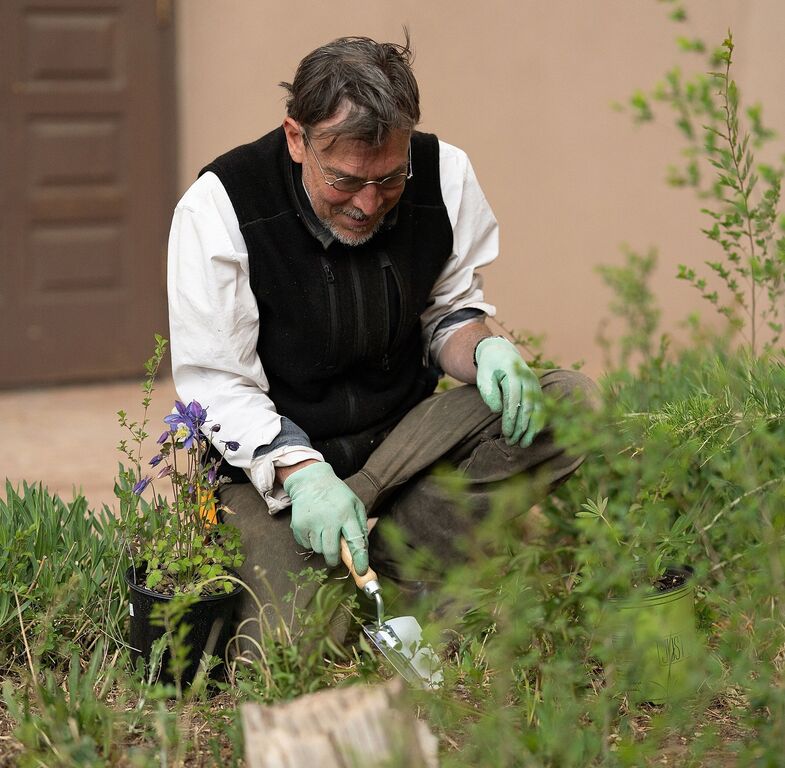 Garden work at Ghost Ranch for staff and volunteers