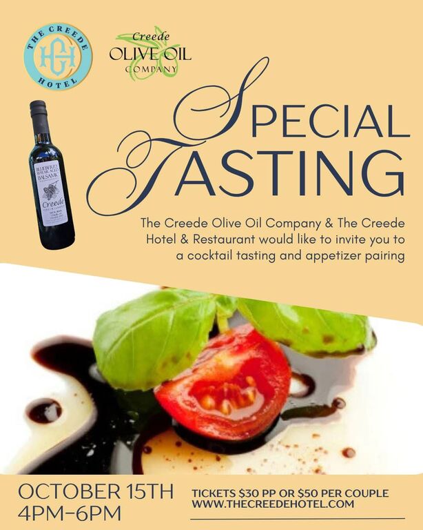 A tasting event with a local merchant, Creede Olive Oil Company!