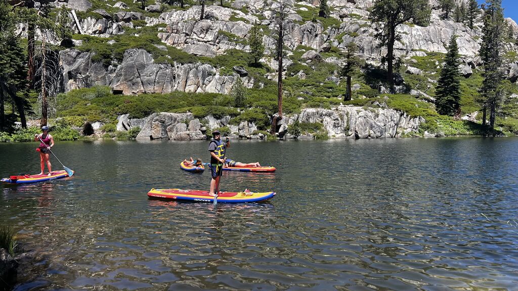 A hike to camp lake, followed by a SUP session