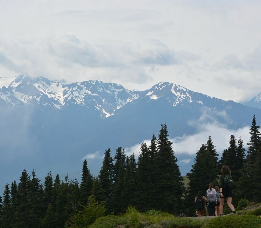 Hiking along hurricane ridge