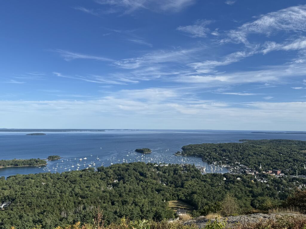 Looking down in the town of Camden from the top of Mt Battie.